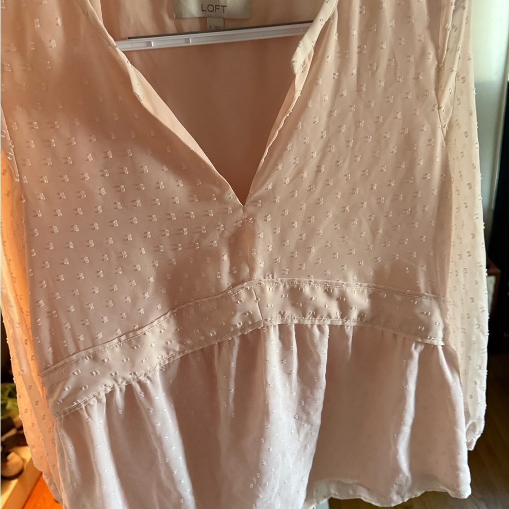 LOFT Light Pink Textured Blouse